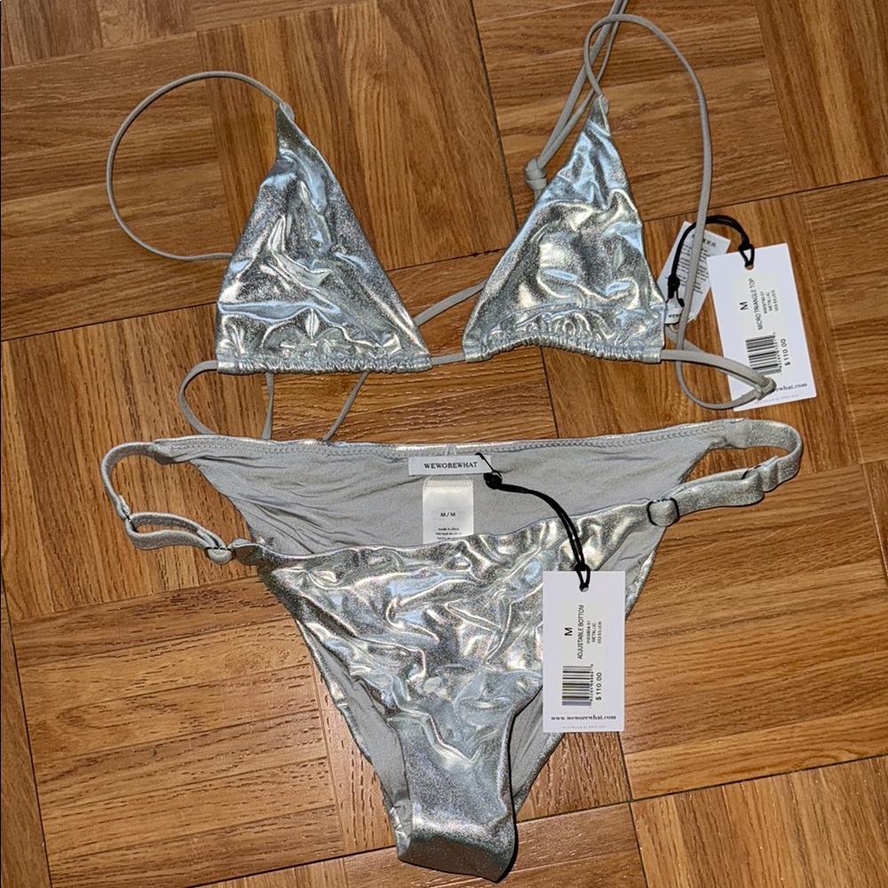 WEWOREWHAT Silver Women's Swimwear Set
